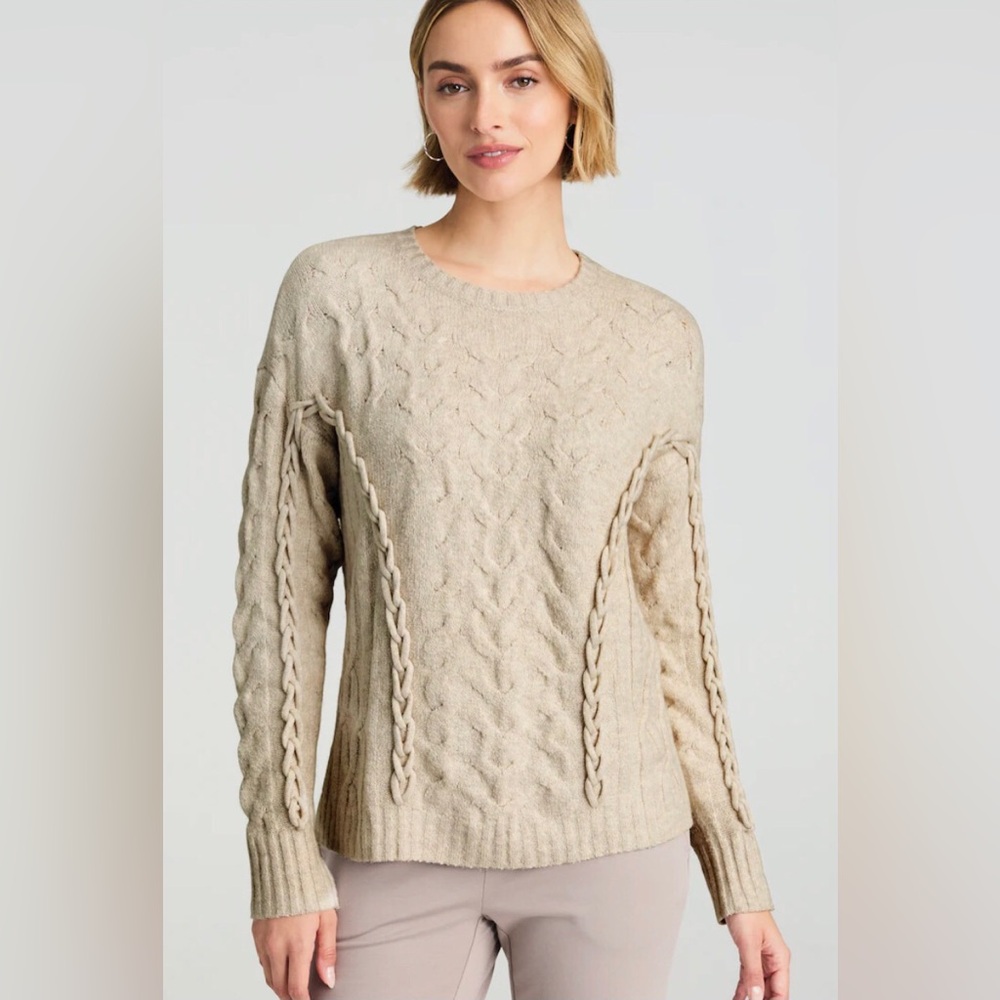 NWT J. Jill Pure Jill Cable Knit Crewneck Sweater